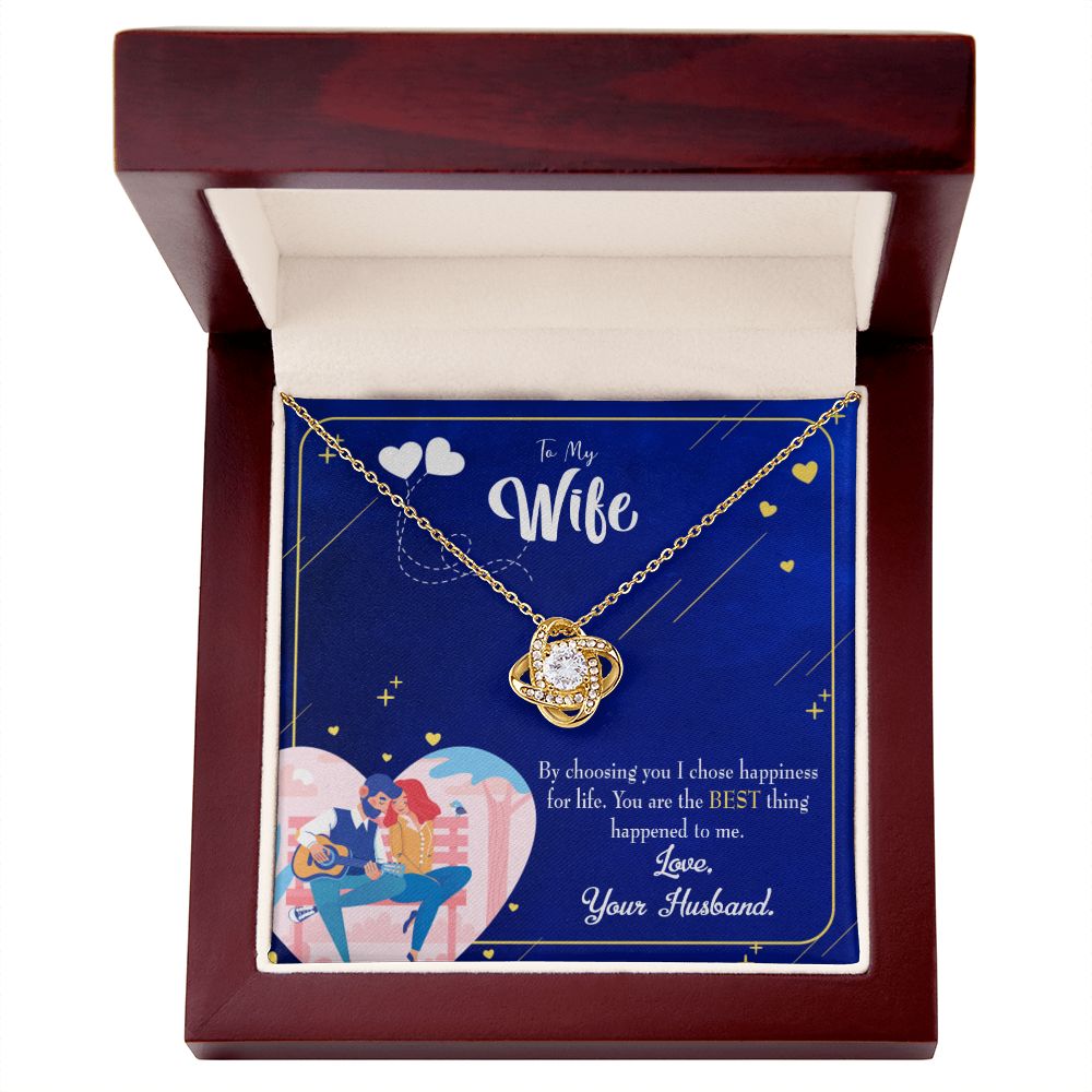 To My Wife I Chose Happiness Infinity Knot Necklace Message Card-Express Your Love Gifts