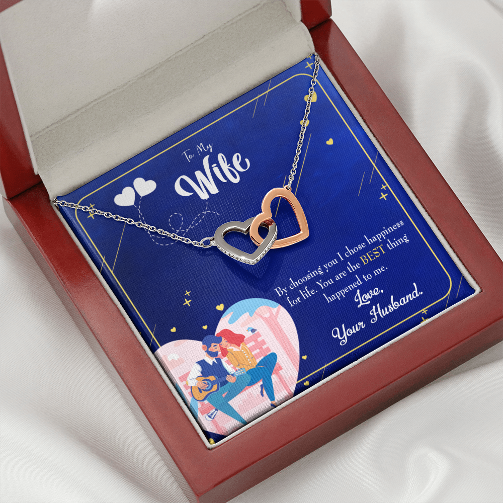 To My Wife I Chose Happiness Inseparable Necklace-Express Your Love Gifts