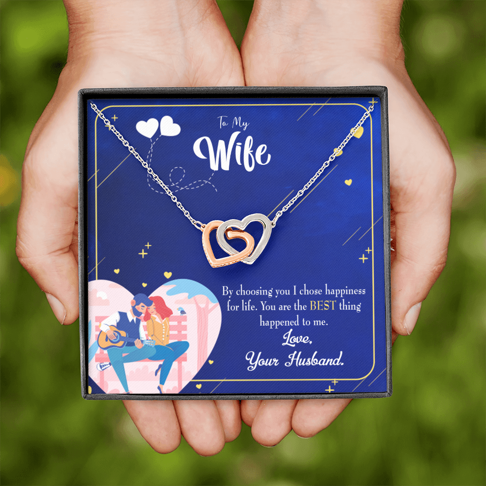 To My Wife I Chose Happiness Inseparable Necklace-Express Your Love Gifts