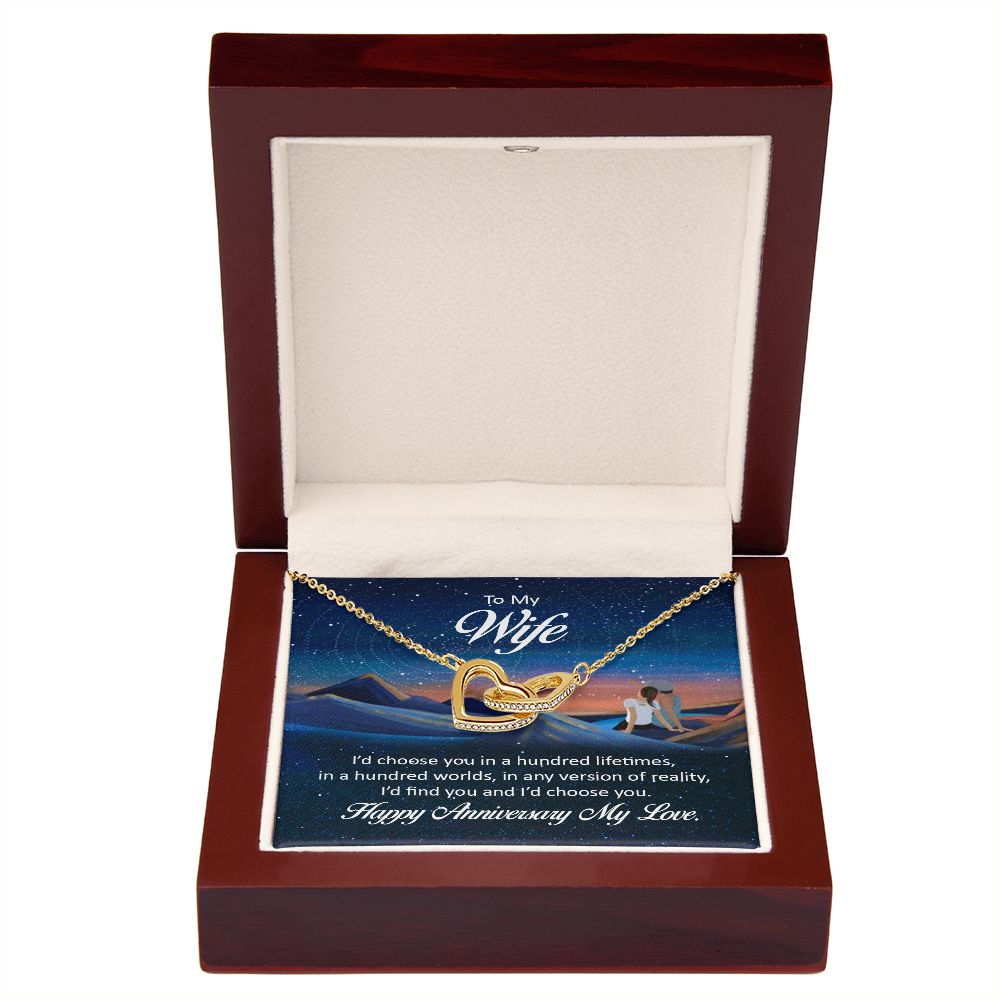 To My Wife I'd Choose You in a Hundred Lifetimes Inseparable Necklace-Express Your Love Gifts