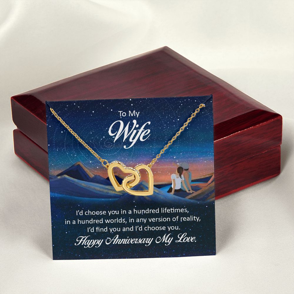 To My Wife I'd Choose You in a Hundred Lifetimes Inseparable Necklace-Express Your Love Gifts