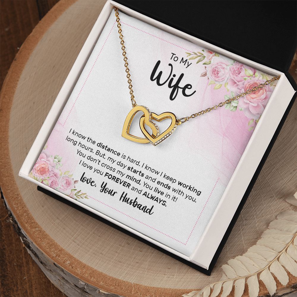 To My Wife I Know the Distance is Hard Inseparable Necklace-Express Your Love Gifts