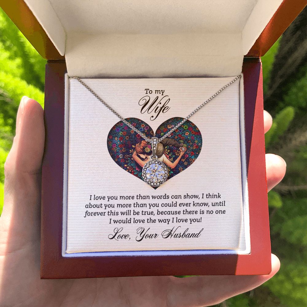 To My Wife I Love You More Eternal Hope Necklace Message Card-Express Your Love Gifts