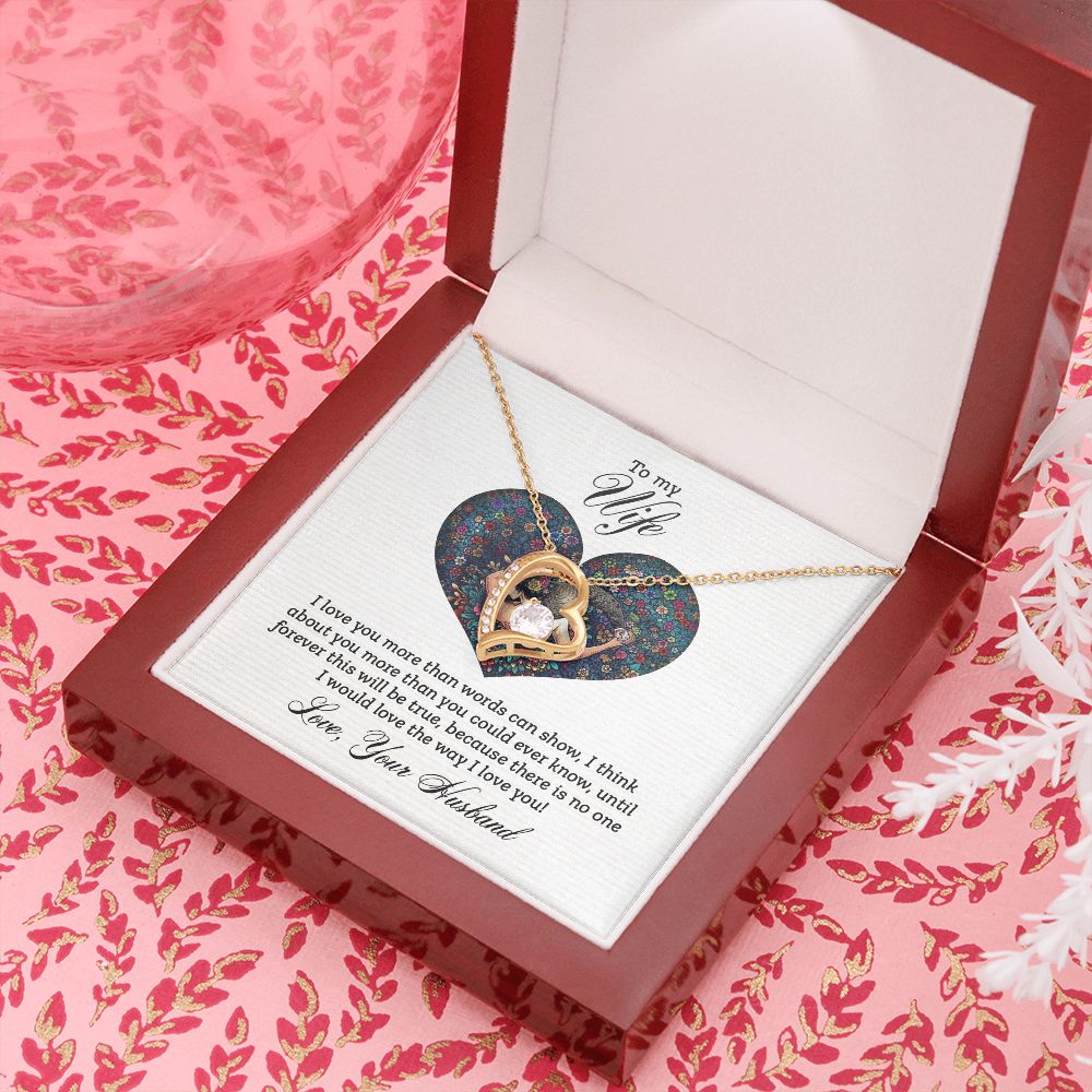 To My Wife I Love You More Forever Necklace w Message Card-Express Your Love Gifts