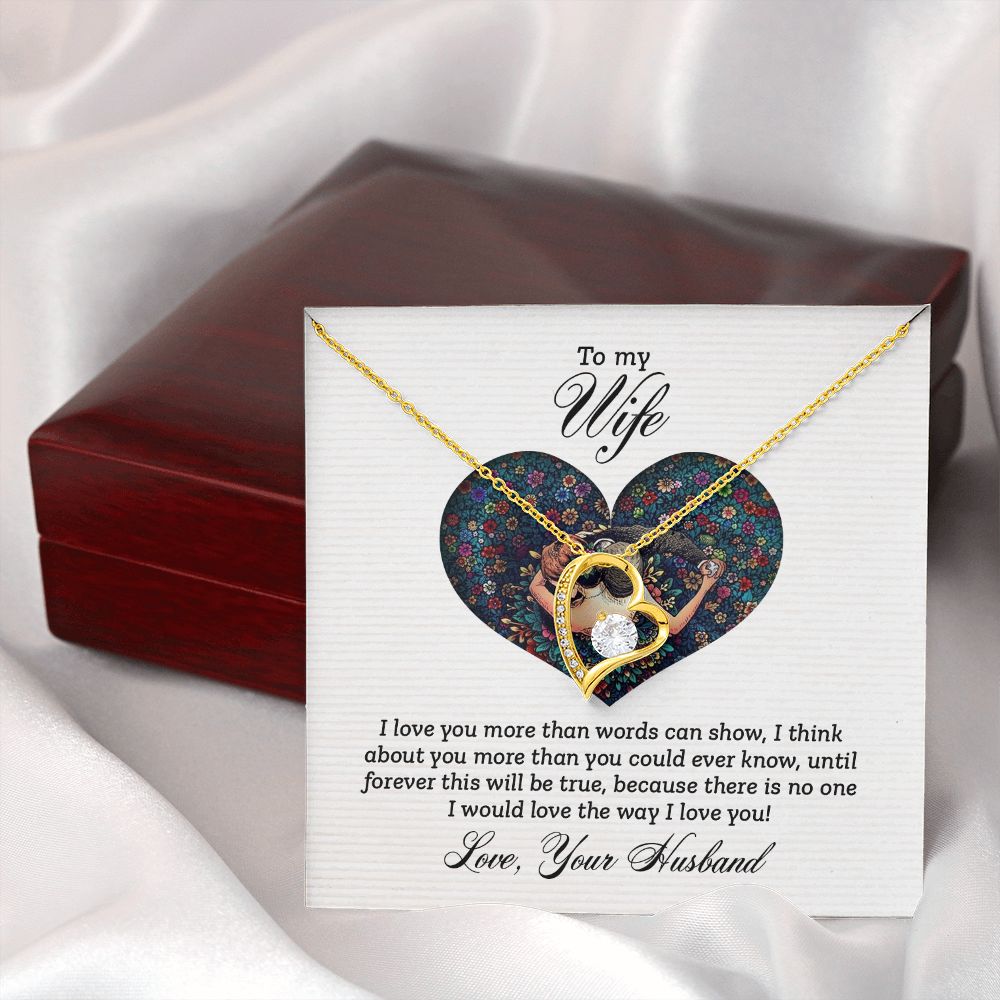 To My Wife I Love You More Forever Necklace w Message Card-Express Your Love Gifts