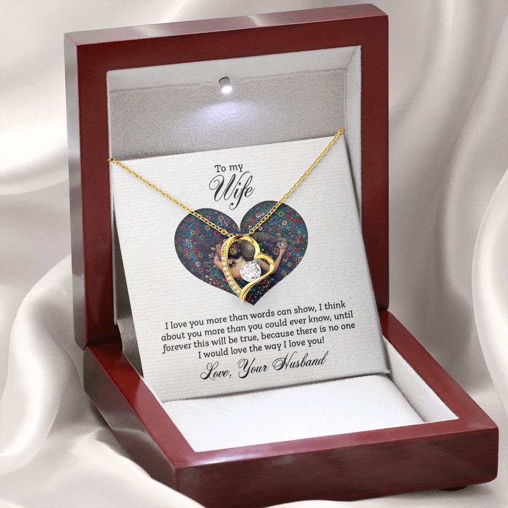 To My Wife I Love You More Forever Necklace w Message Card-Express Your Love Gifts