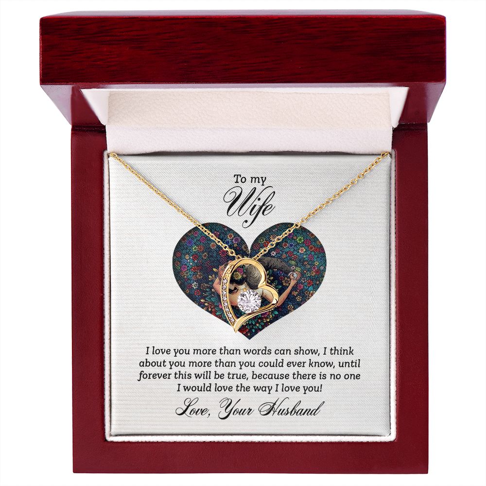 To My Wife I Love You More Forever Necklace w Message Card-Express Your Love Gifts