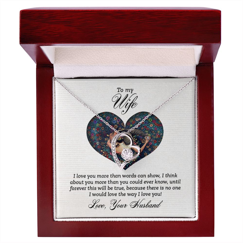 To My Wife I Love You More Forever Necklace w Message Card-Express Your Love Gifts