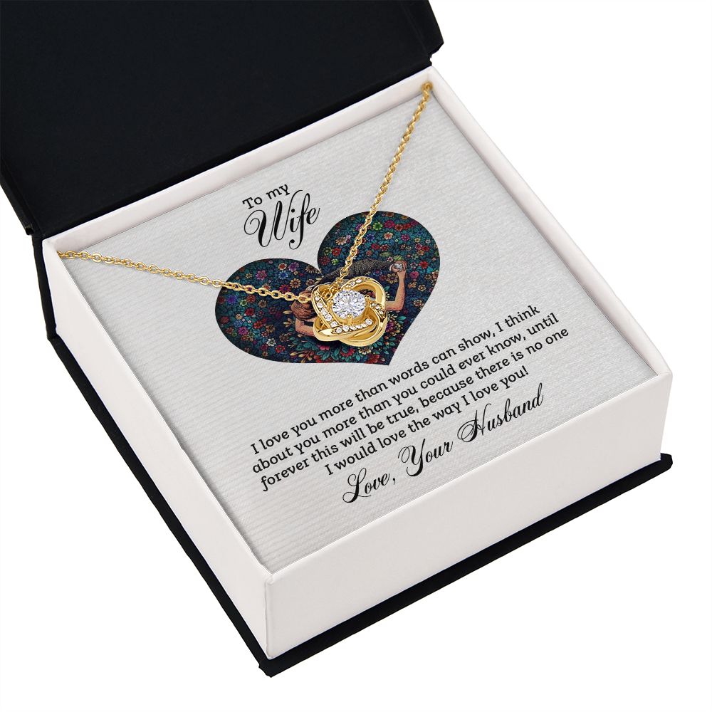 To My Wife I Love You More Infinity Knot Necklace Message Card-Express Your Love Gifts