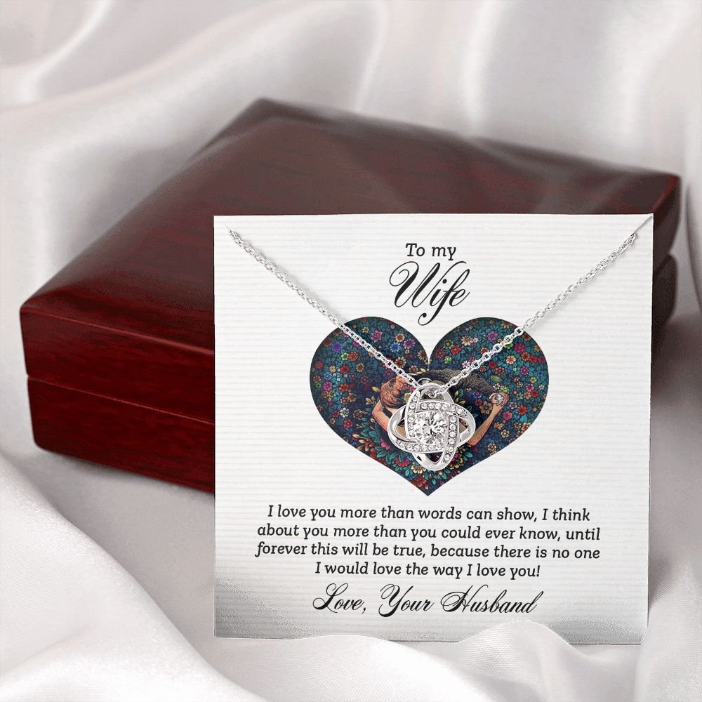 To My Wife I Love You More Infinity Knot Necklace Message Card-Express Your Love Gifts