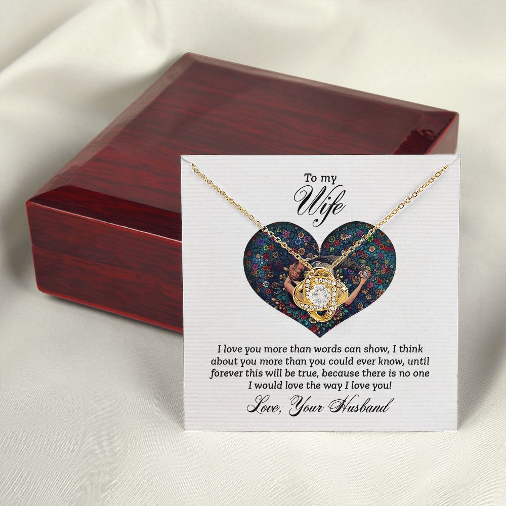 To My Wife I Love You More Infinity Knot Necklace Message Card-Express Your Love Gifts