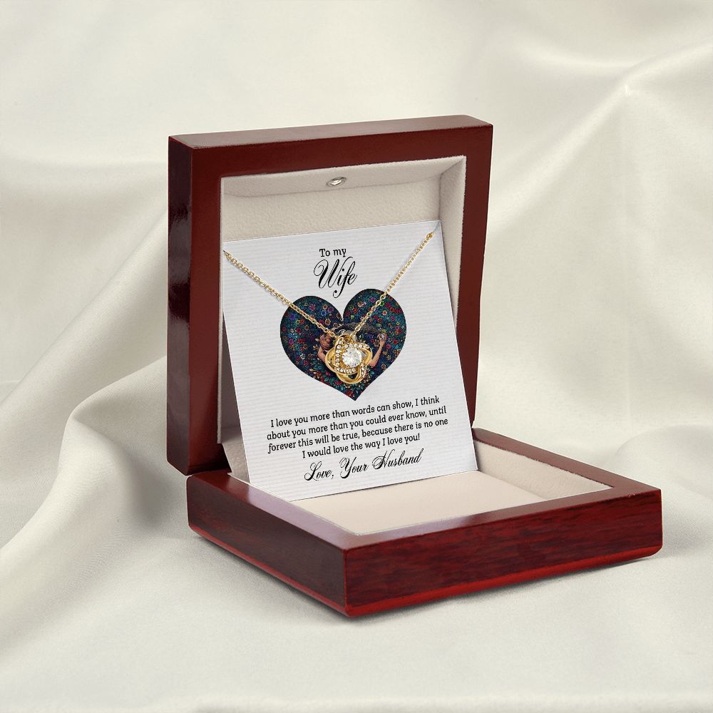 To My Wife I Love You More Infinity Knot Necklace Message Card-Express Your Love Gifts