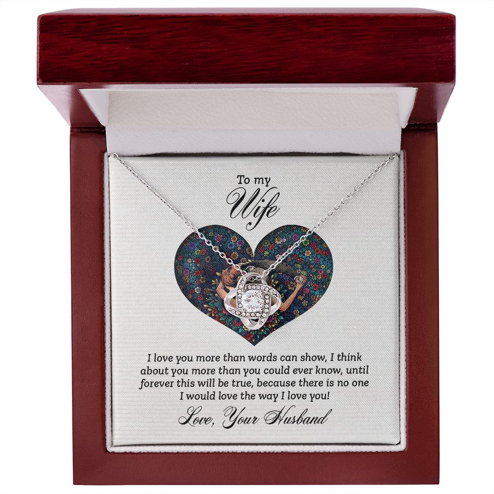 To My Wife I Love You More Infinity Knot Necklace Message Card-Express Your Love Gifts