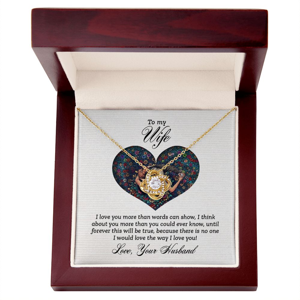 To My Wife I Love You More Infinity Knot Necklace Message Card-Express Your Love Gifts