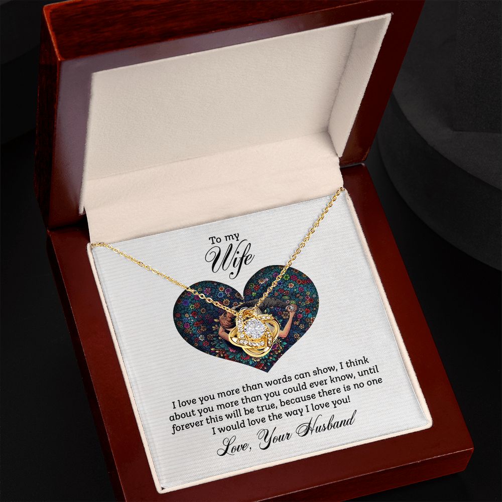 To My Wife I Love You More Infinity Knot Necklace Message Card-Express Your Love Gifts