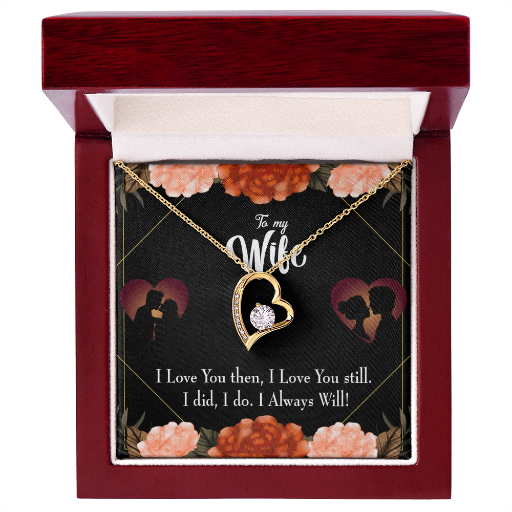 To My Wife I Love You Then and Now Forever Necklace w Message Card-Express Your Love Gifts