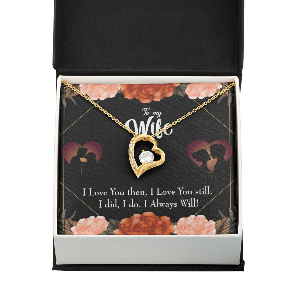 To My Wife I Love You Then and Now Forever Necklace w Message Card-Express Your Love Gifts