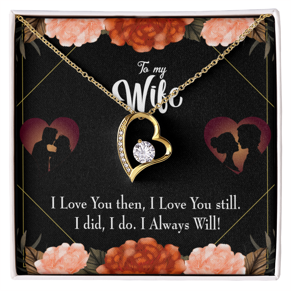 To My Wife I Love You Then and Now Forever Necklace w Message Card-Express Your Love Gifts