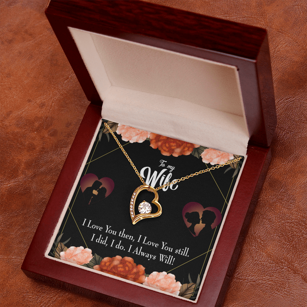 To My Wife I Love You Then and Now Forever Necklace w Message Card-Express Your Love Gifts