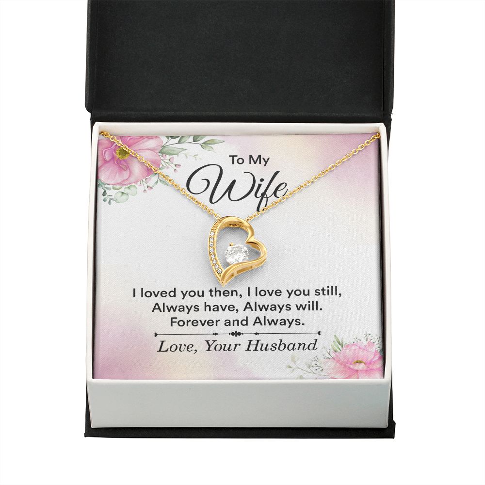 To My Wife I Love You Then Forever Necklace w Message Card-Express Your Love Gifts