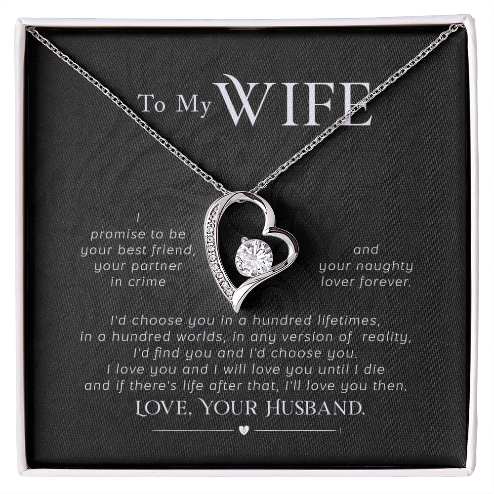 To My Wife I Promise Forever Necklace w Message Card-Express Your Love Gifts