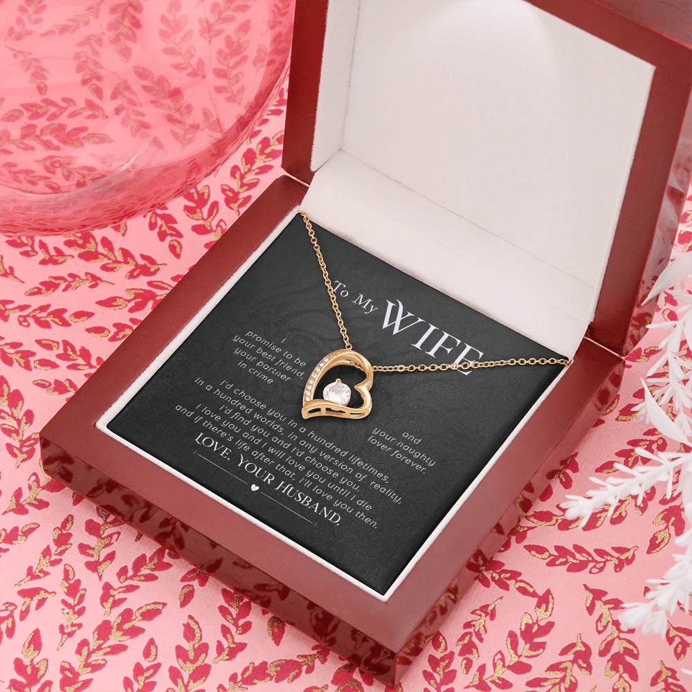 To My Wife I Promise Forever Necklace w Message Card-Express Your Love Gifts