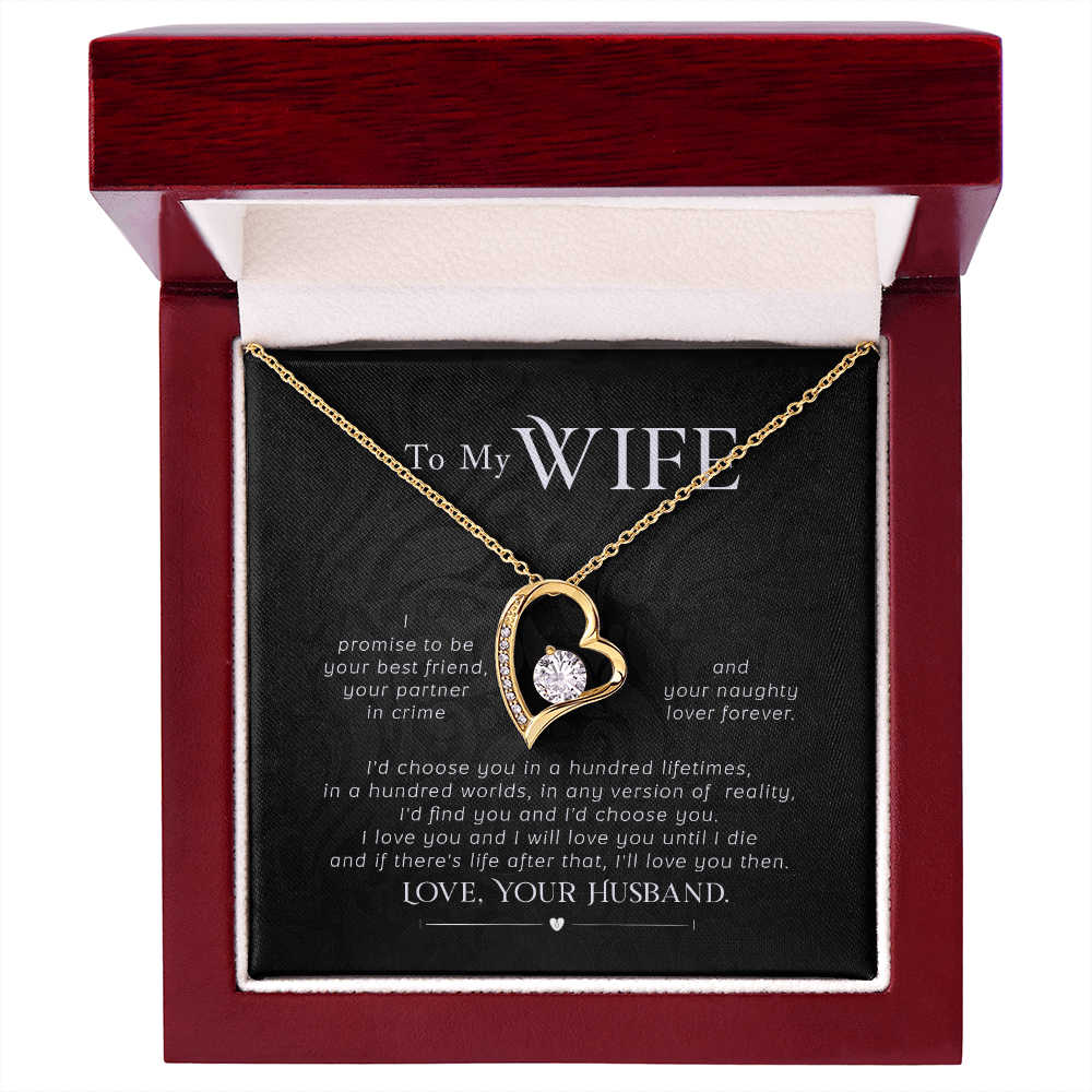 To My Wife I Promise Forever Necklace w Message Card-Express Your Love Gifts