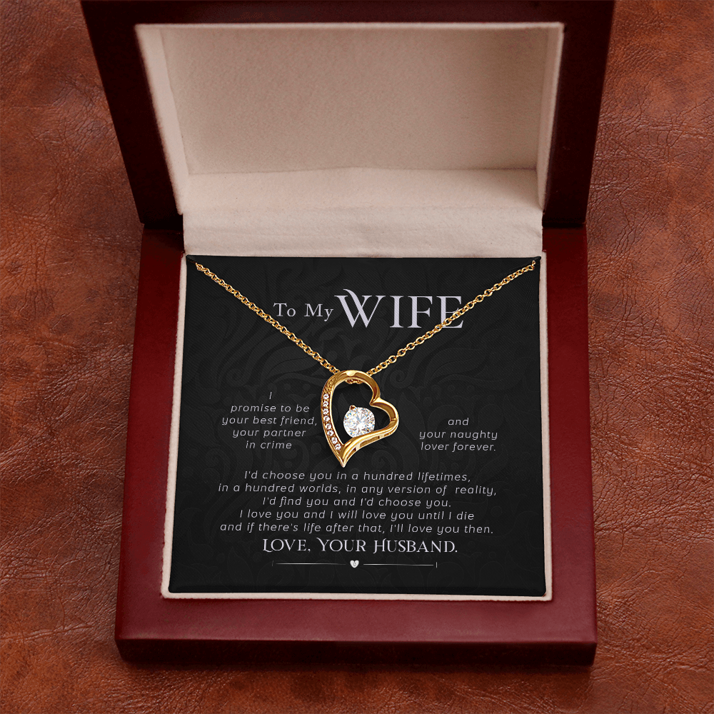 To My Wife I Promise Forever Necklace w Message Card-Express Your Love Gifts