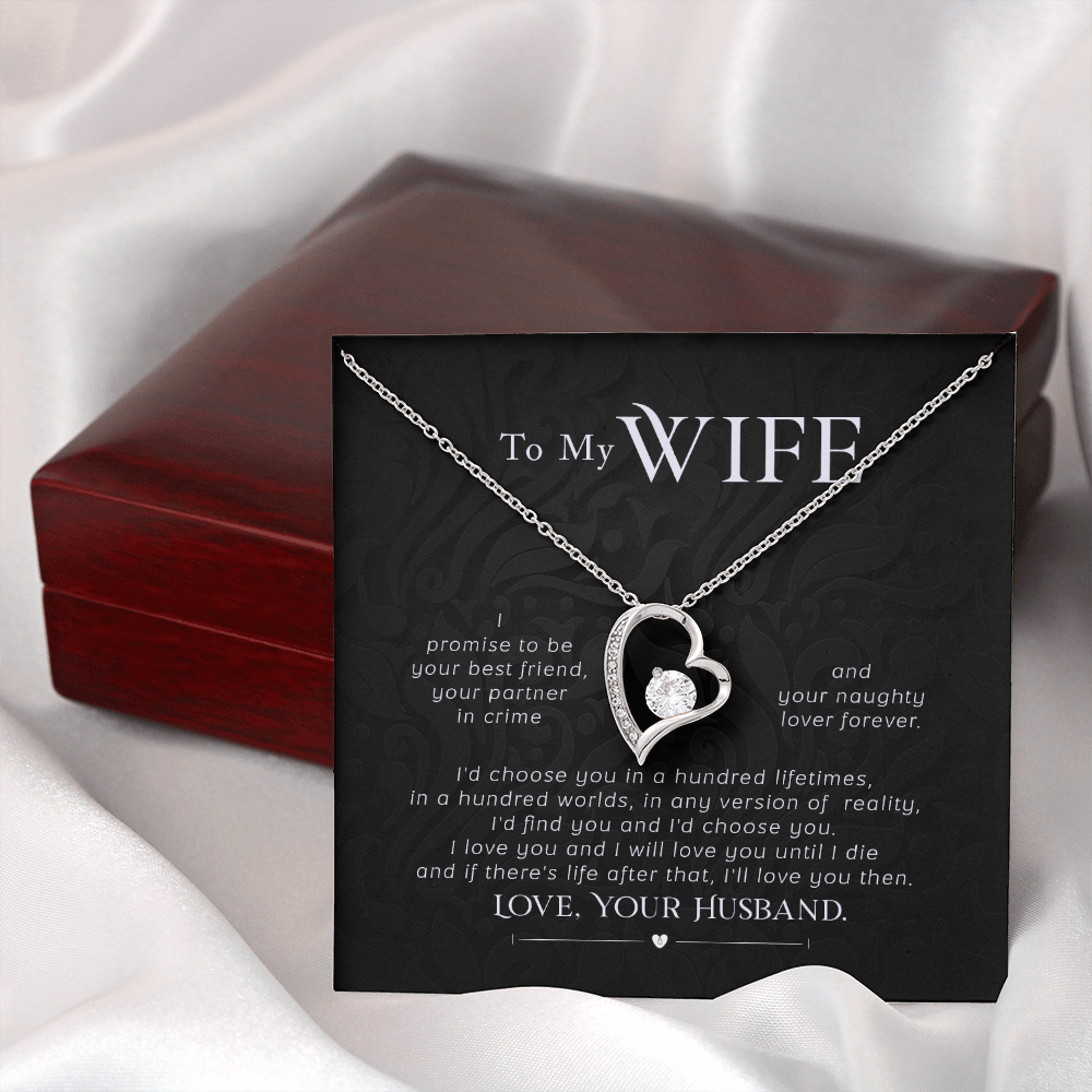 To My Wife I Promise Forever Necklace w Message Card-Express Your Love Gifts