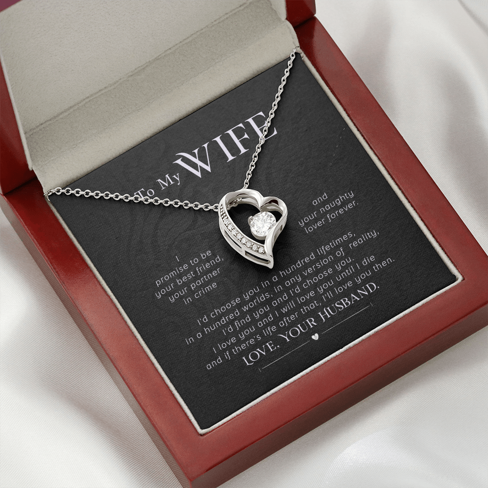 To My Wife I Promise Forever Necklace w Message Card-Express Your Love Gifts