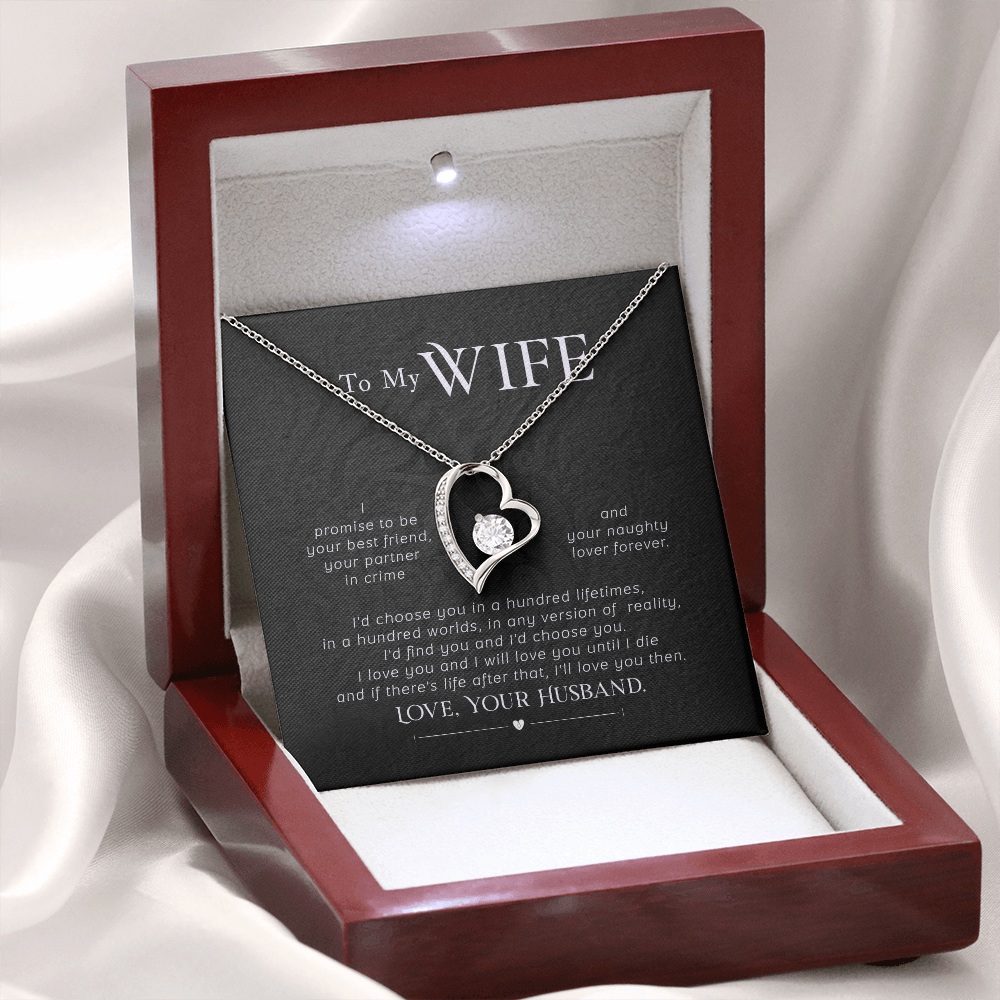 To My Wife I Promise Forever Necklace w Message Card-Express Your Love Gifts