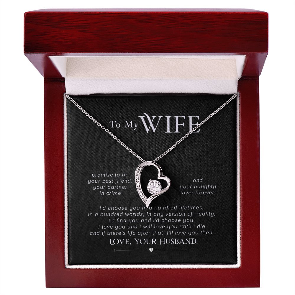 To My Wife I Promise Forever Necklace w Message Card-Express Your Love Gifts