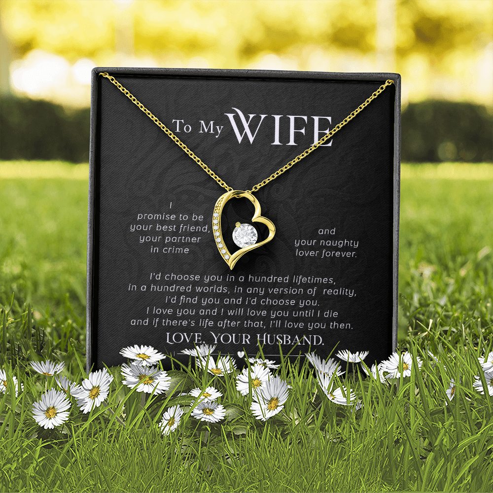 To My Wife I Promise Forever Necklace w Message Card-Express Your Love Gifts