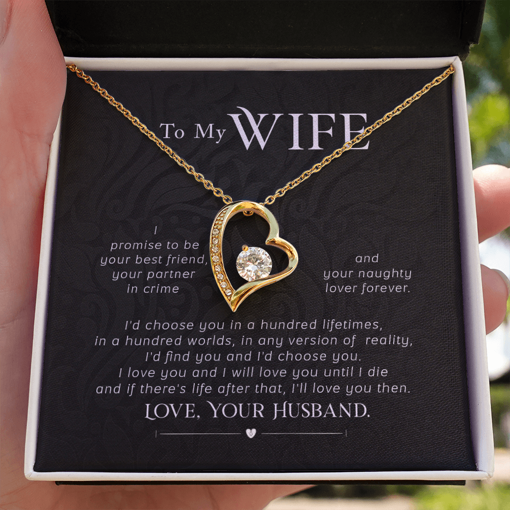 To My Wife I Promise Forever Necklace w Message Card-Express Your Love Gifts