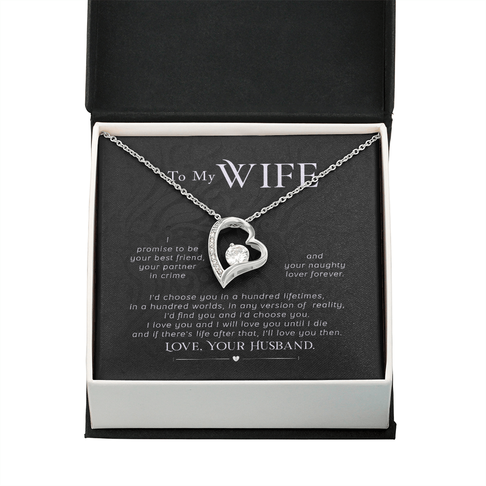 To My Wife I Promise Forever Necklace w Message Card-Express Your Love Gifts