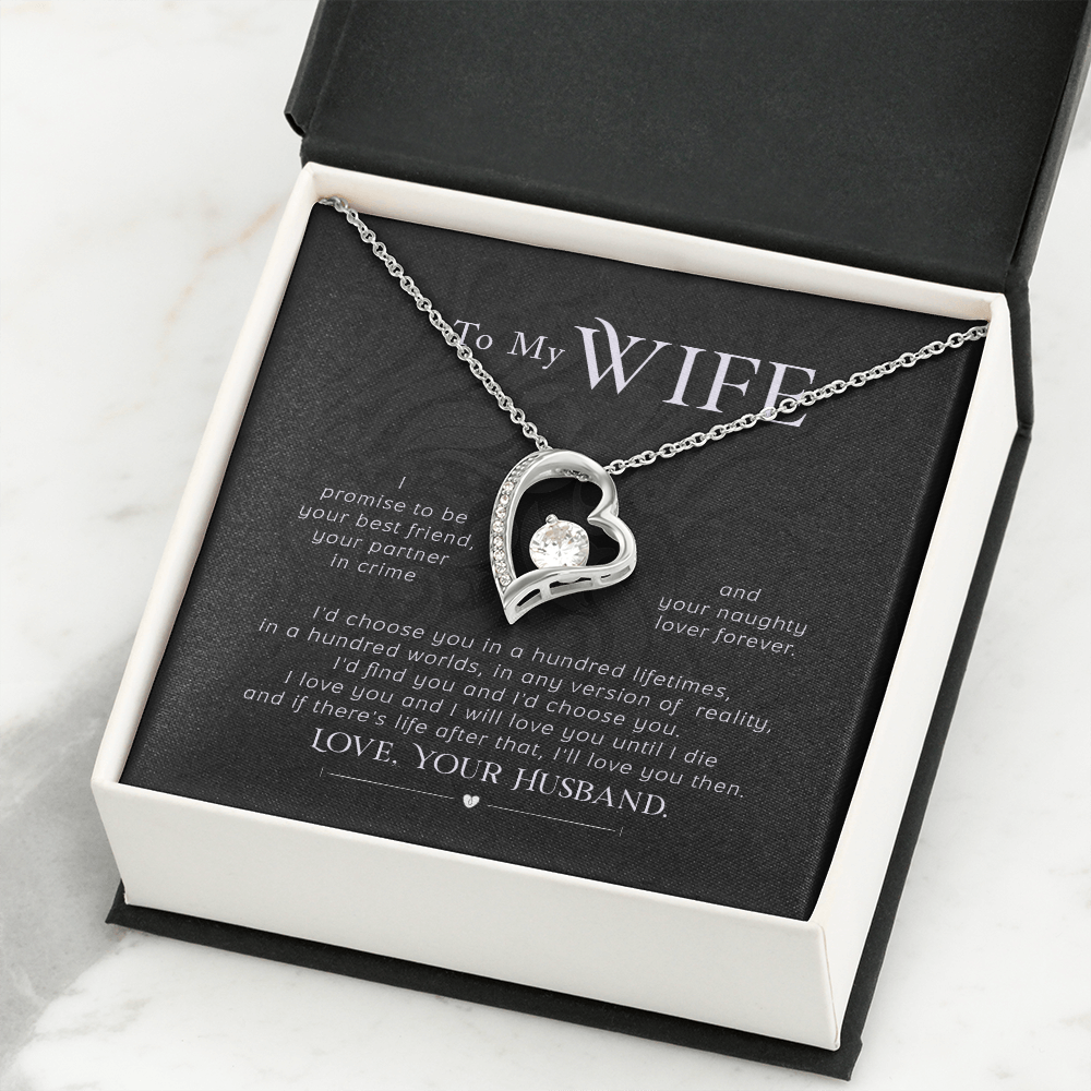 To My Wife I Promise Forever Necklace w Message Card-Express Your Love Gifts