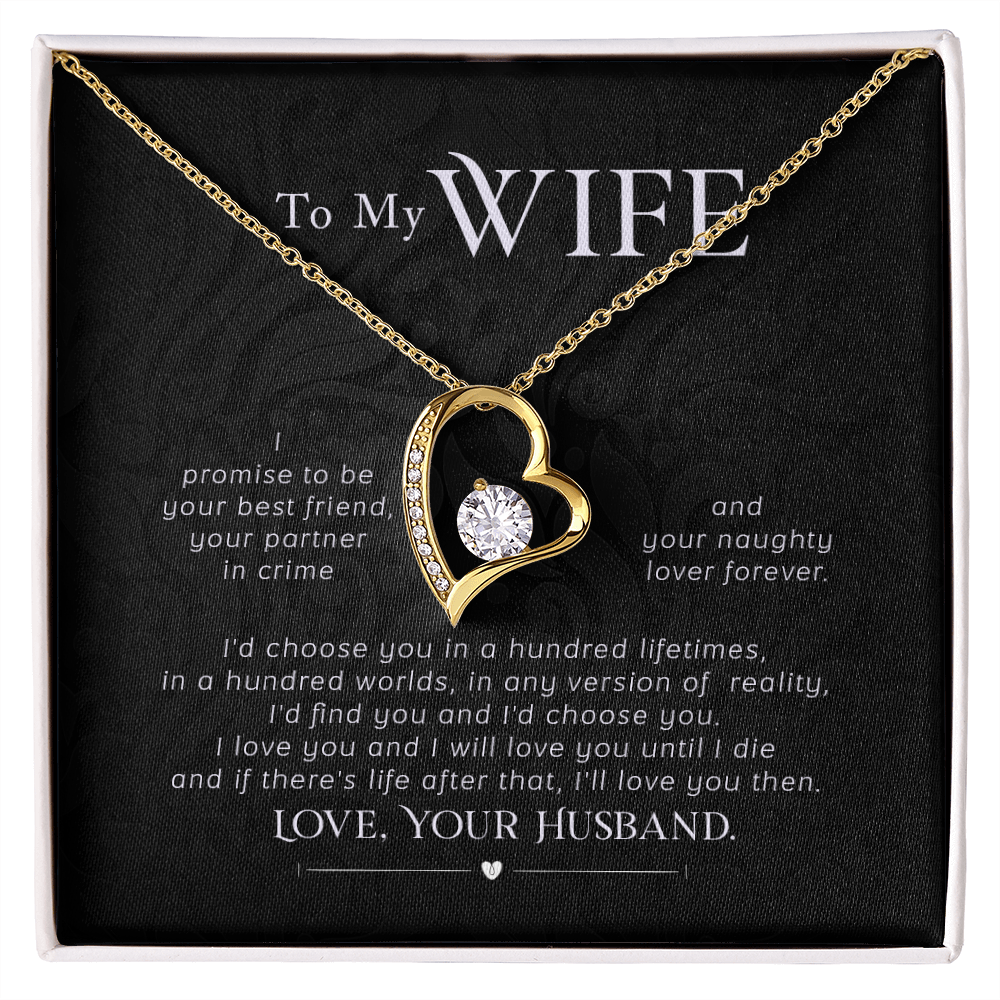 To My Wife I Promise Forever Necklace w Message Card-Express Your Love Gifts