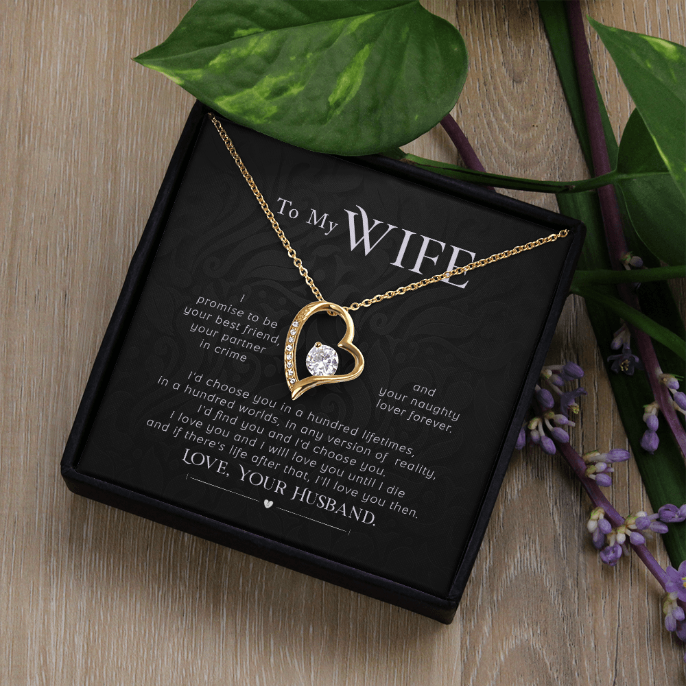 To My Wife I Promise Forever Necklace w Message Card-Express Your Love Gifts