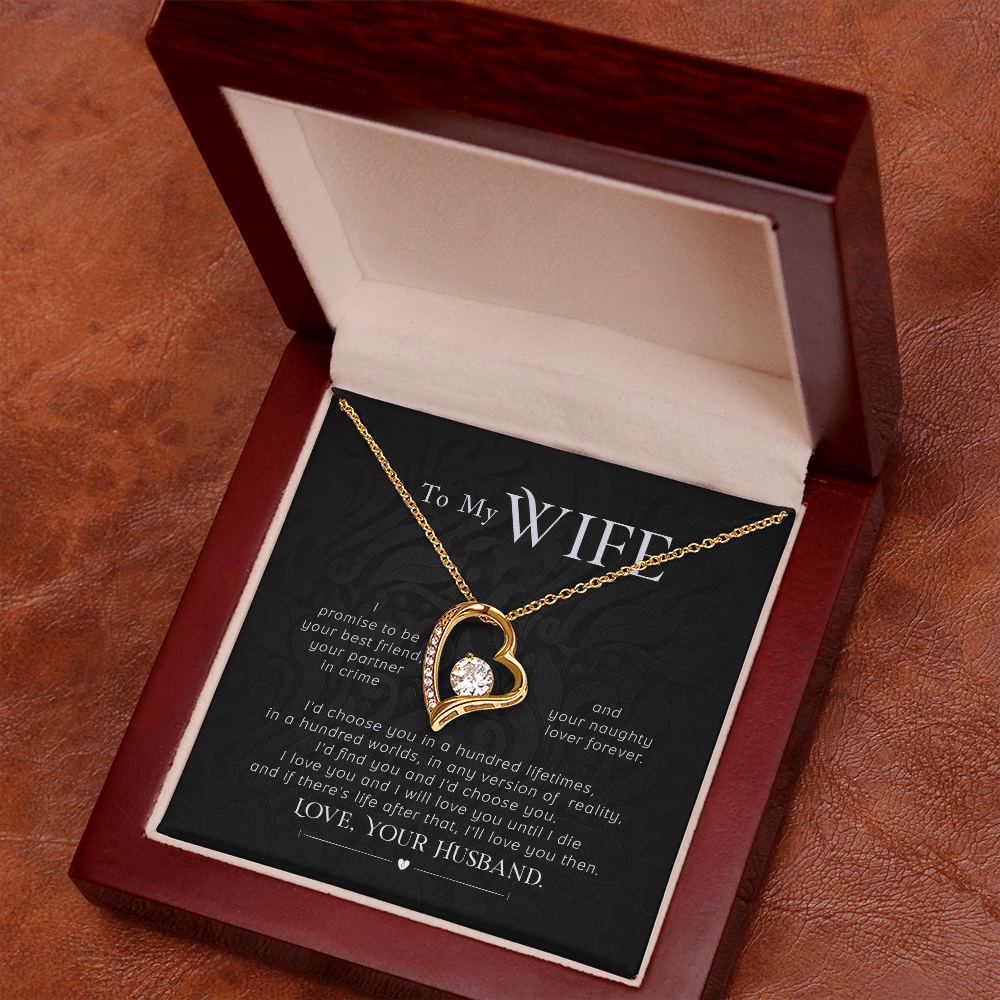 To My Wife I Promise Forever Necklace w Message Card-Express Your Love Gifts