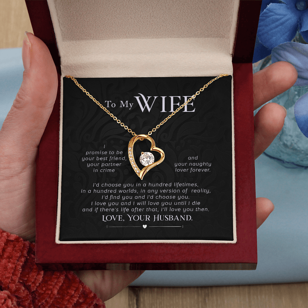 To My Wife I Promise Forever Necklace w Message Card-Express Your Love Gifts