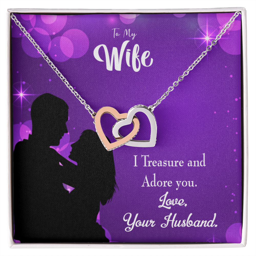 To My Wife I Treasure and Adore You Inseparable Necklace-Express Your Love Gifts