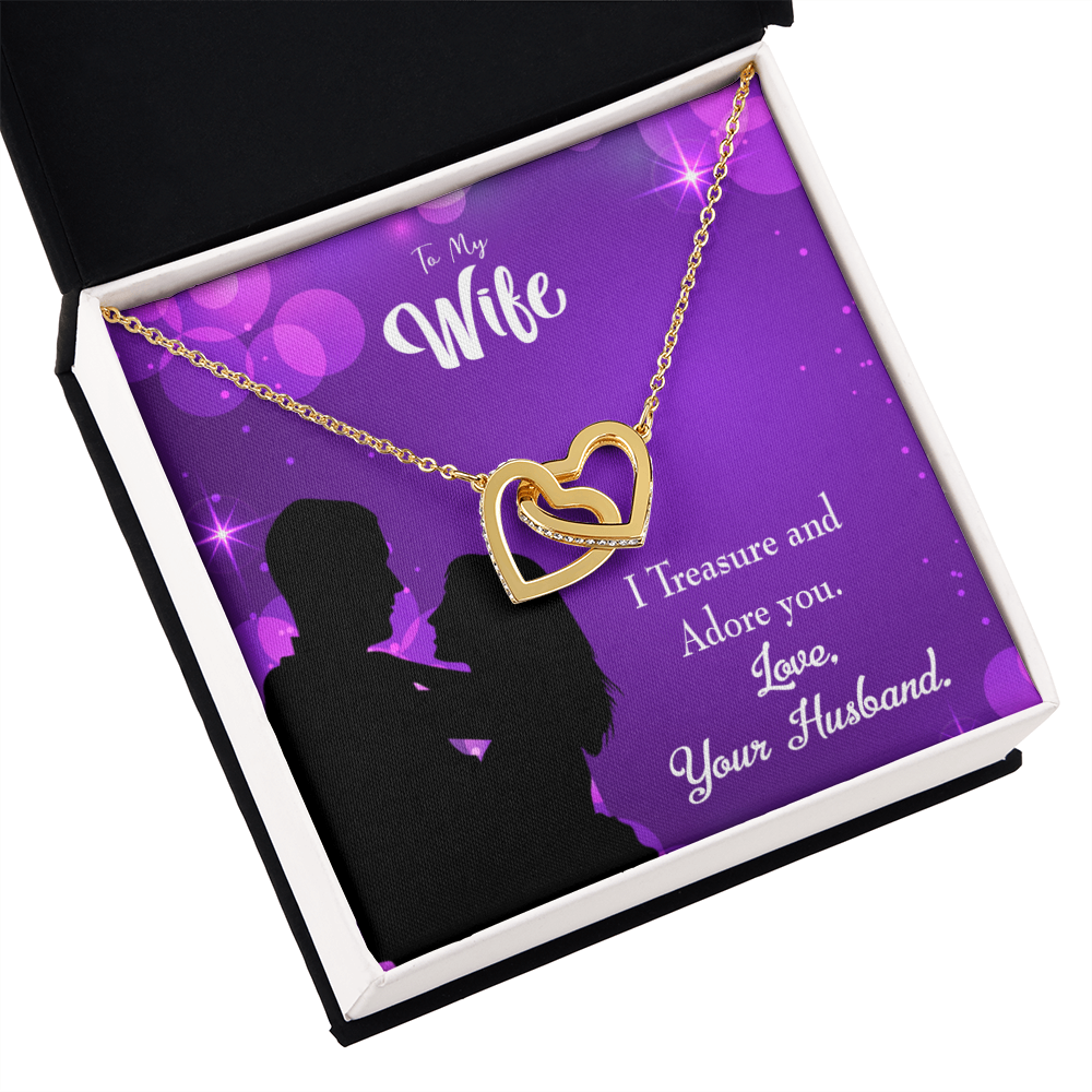 To My Wife I Treasure and Adore You Inseparable Necklace-Express Your Love Gifts