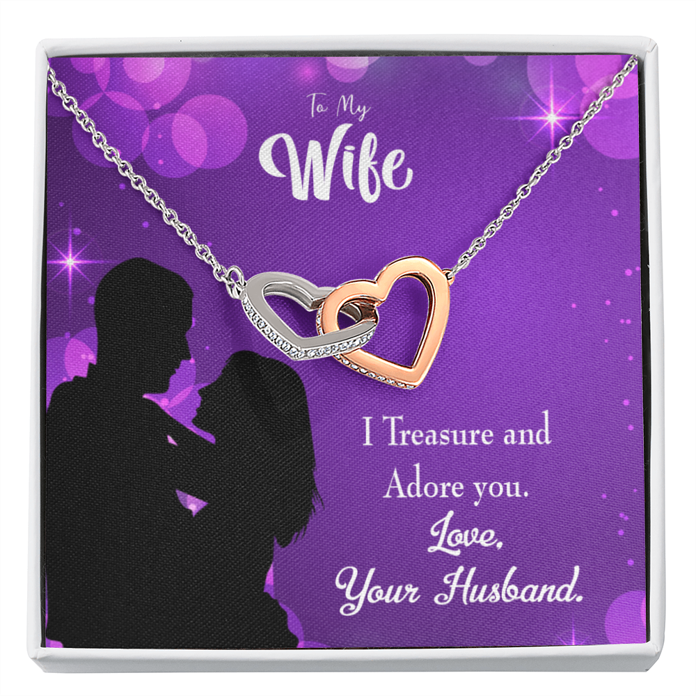 To My Wife I Treasure and Adore You Inseparable Necklace-Express Your Love Gifts