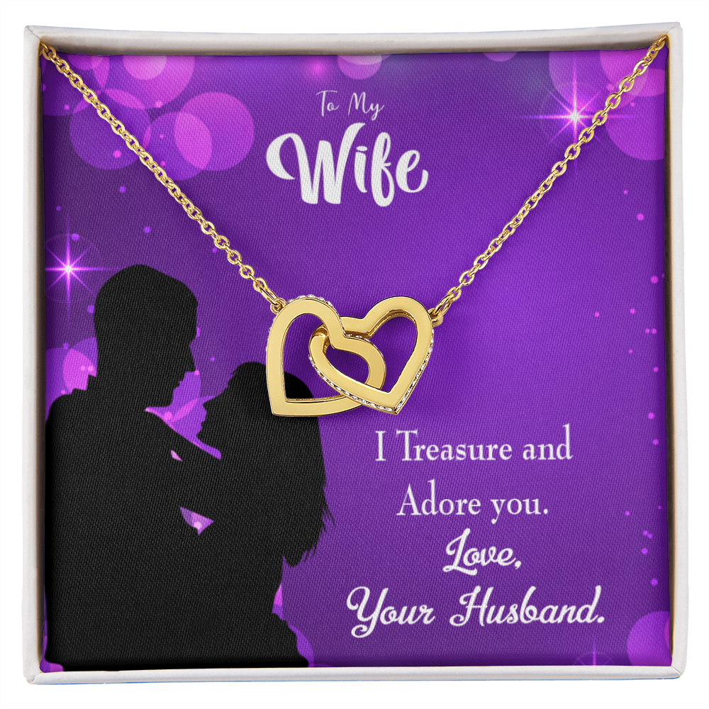 To My Wife I Treasure and Adore You Inseparable Necklace-Express Your Love Gifts