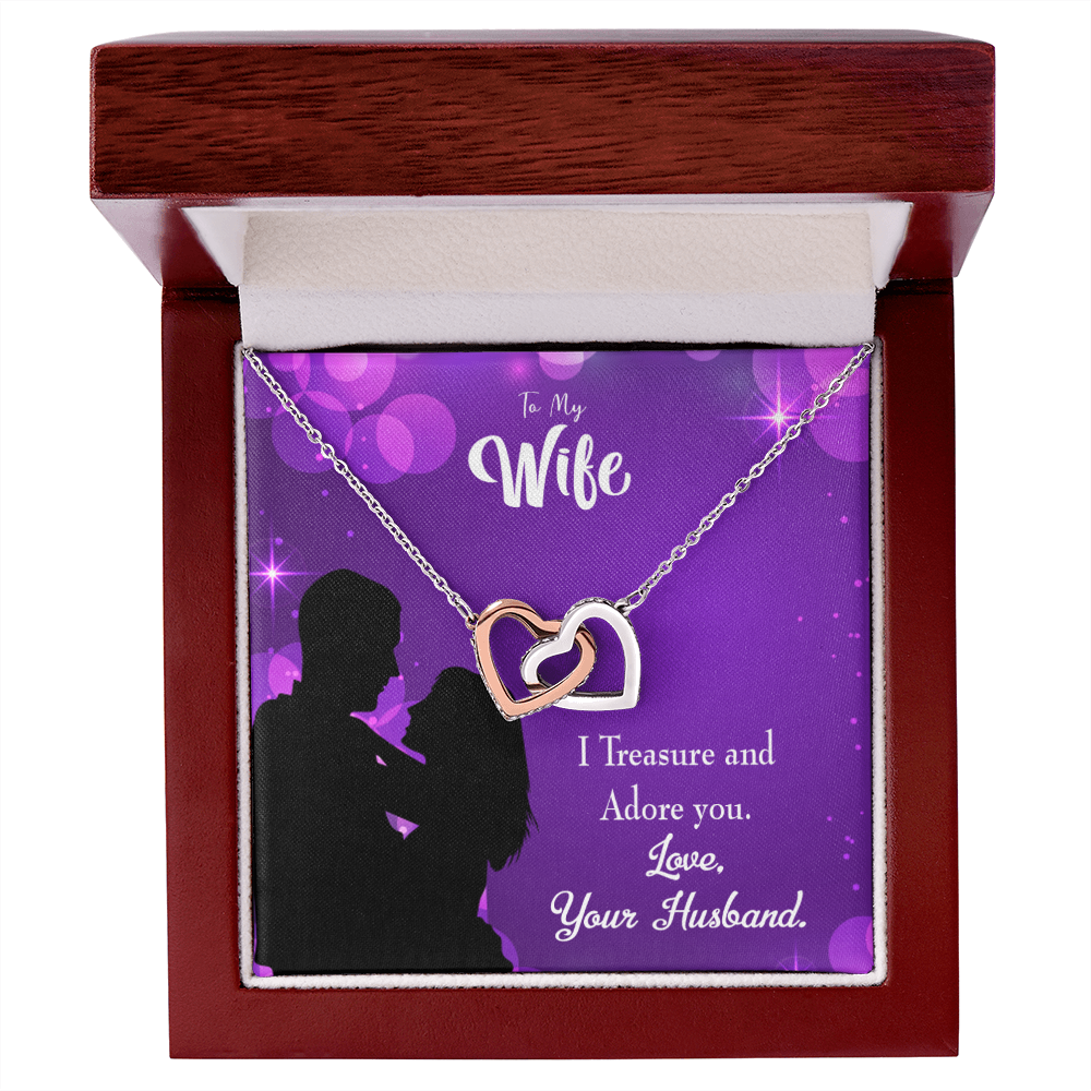 To My Wife I Treasure and Adore You Inseparable Necklace-Express Your Love Gifts