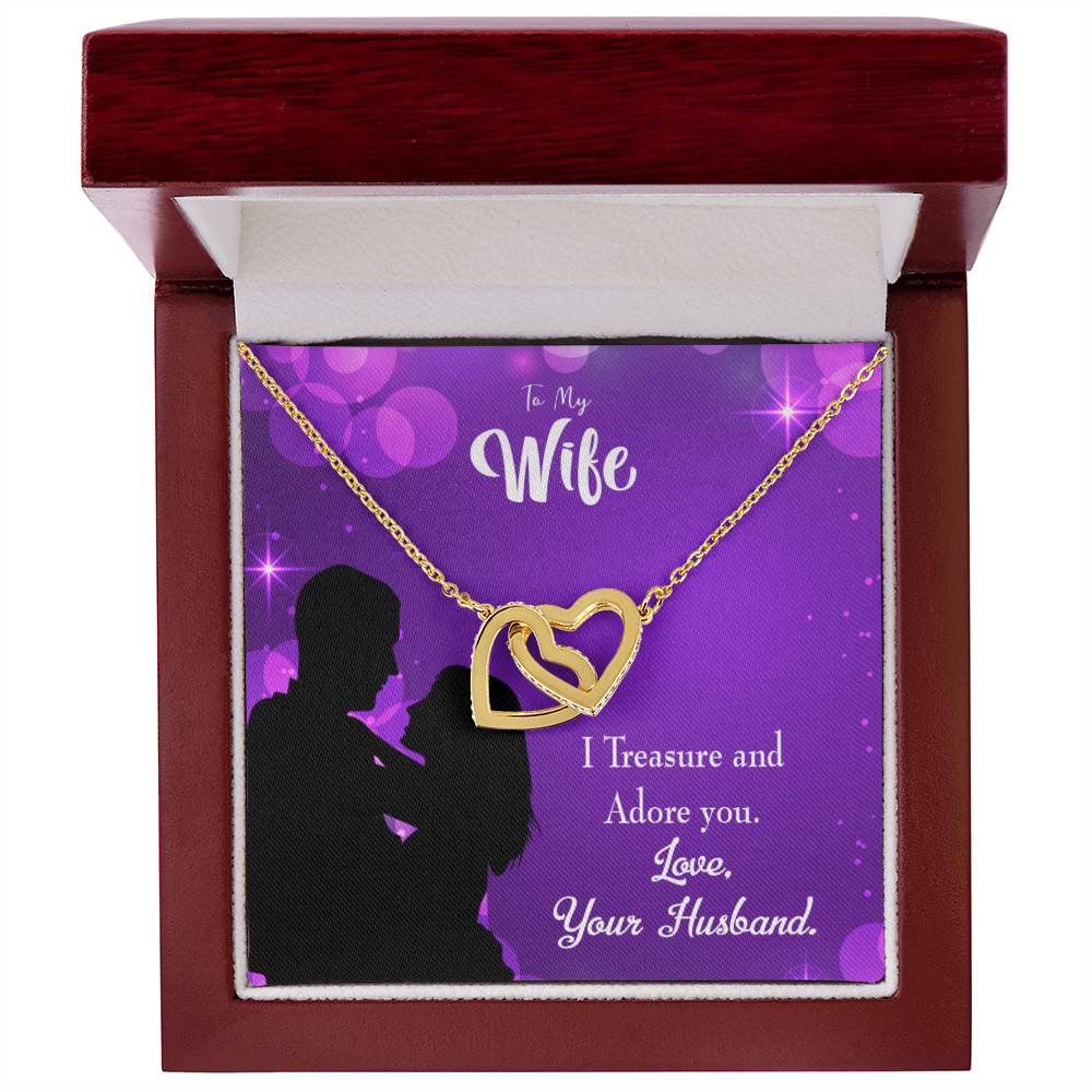 To My Wife I Treasure and Adore You Inseparable Necklace-Express Your Love Gifts