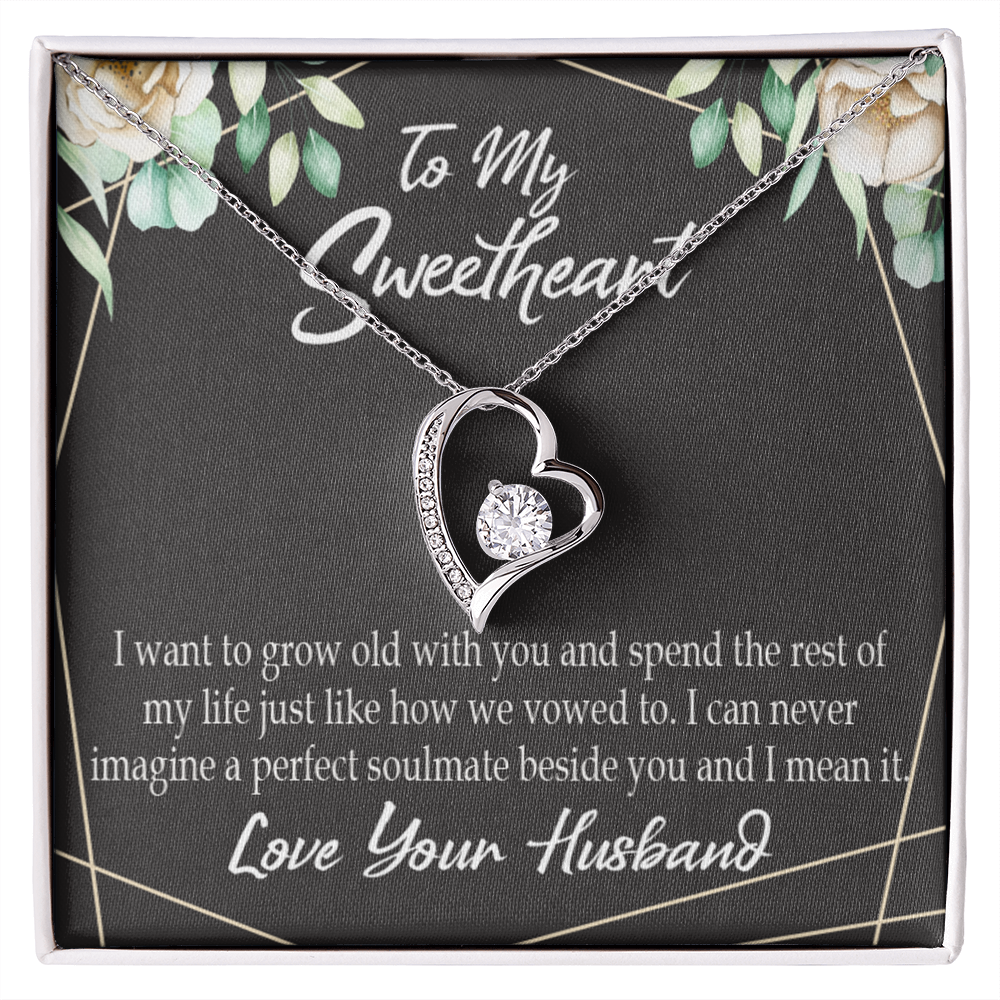 To My Wife I Want to Grow Old With You Forever Necklace w Message Card-Express Your Love Gifts