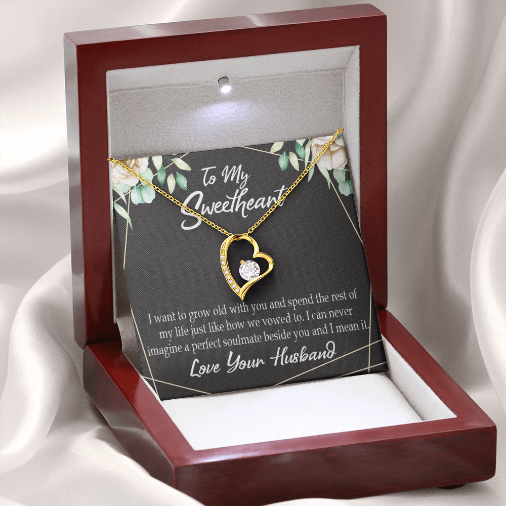 To My Wife I Want to Grow Old With You Forever Necklace w Message Card-Express Your Love Gifts