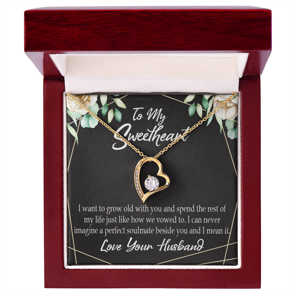 To My Wife I Want to Grow Old With You Forever Necklace w Message Card-Express Your Love Gifts