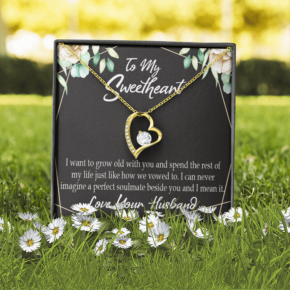 To My Wife I Want to Grow Old With You Forever Necklace w Message Card-Express Your Love Gifts